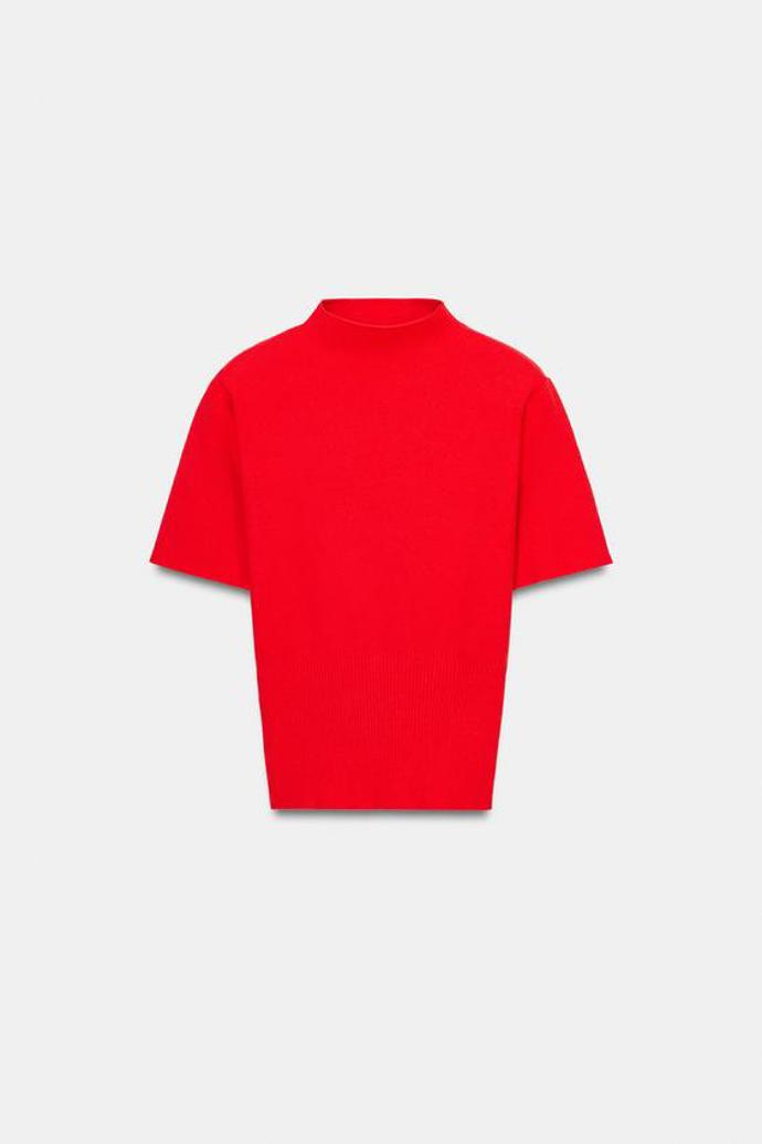 Úpletový top s ramenními vycpávkami, Zara, 799 Kč