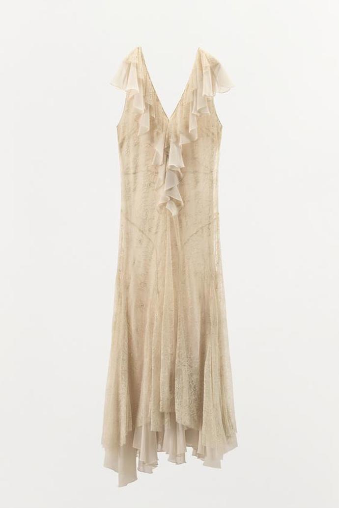 Šaty s volánem a krajkou, Zara, 2799 Kč