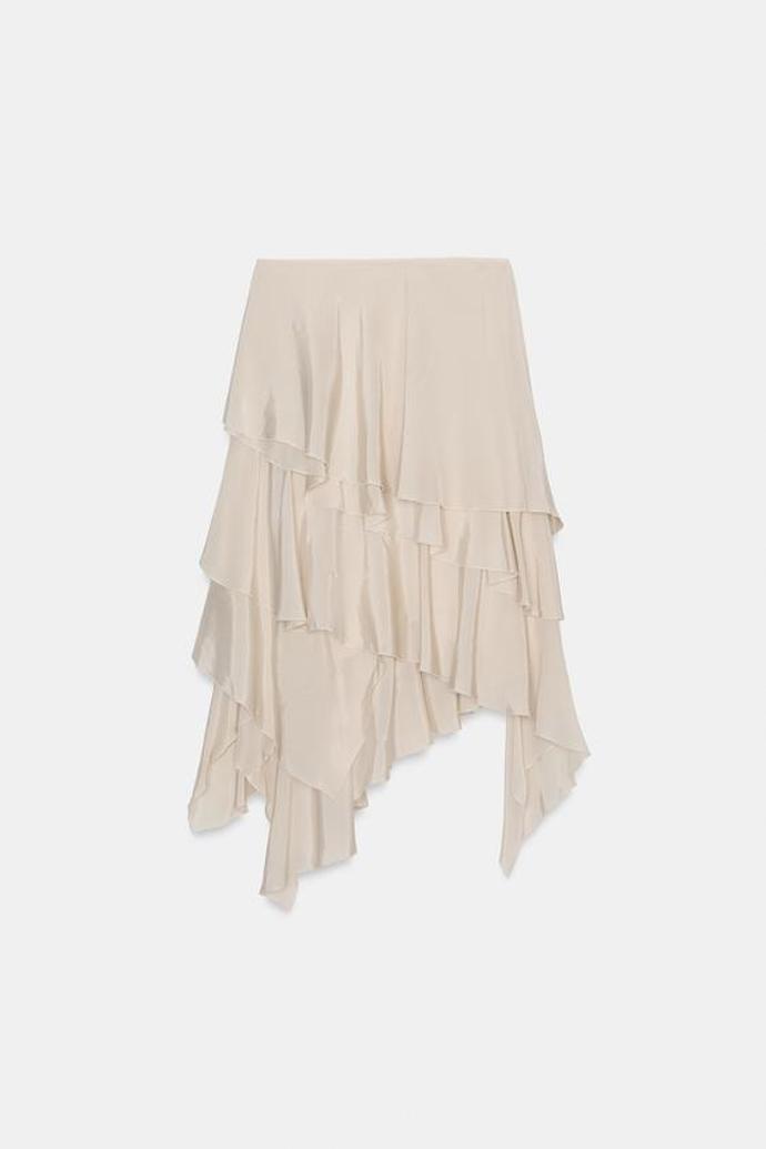 Splývavá sukně s volánky, Zara, 1 499 Kč