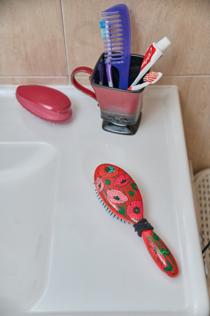 Sehnat červený kartáč na vlasy byl prý oříšek