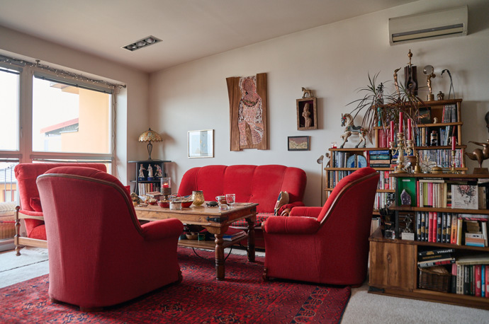 Pohled na obývací pokoj Martiny Hudečkové, ve kterém nás s pořadem Vítejte magazínu Lifee uvítala.