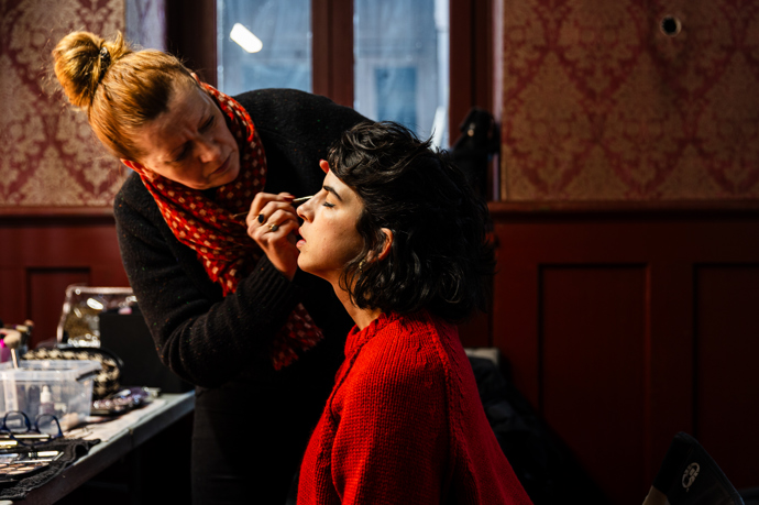 Antonie Formanová v maskérně.