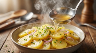 Sbohem majonézo: Tajemství nejlepšího bramborového salátu tkví v pár lžících horkého vývaru