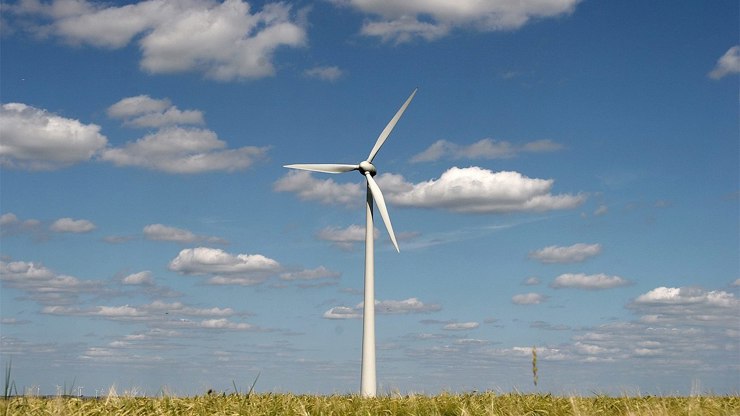 Větrná elektrárna.