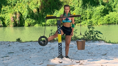 FOTO: Johana Nováčková během souboje o individuální imunitu.