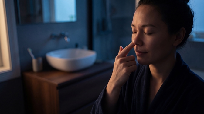 Vaše levá nosní dírka ukrývá biologický kód pro okamžitý klid: Tento manévr u umyvadla odpojí váš mozek od stresu