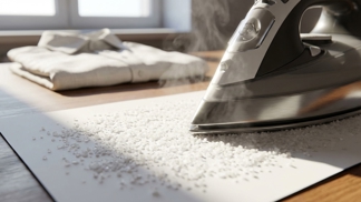 Nasypejte sůl na list papíru a přejeďte po něm žehličkou: Geniální trik, který okamžitě zachrání váš šatník