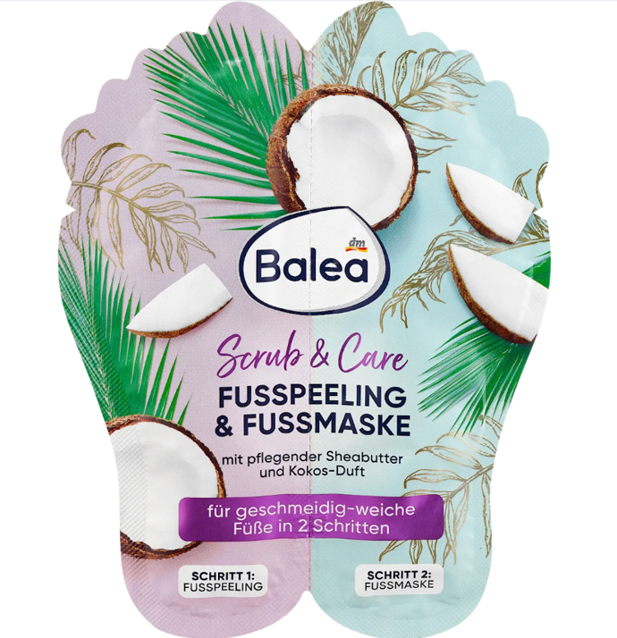 Peeling & maska na nohy Scrub & Care, Balea, 29, 90 Kč