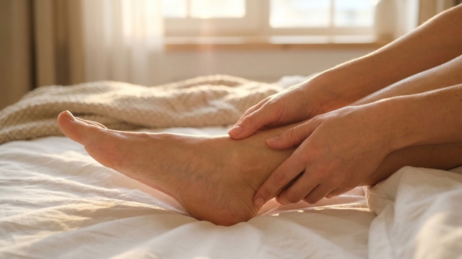 Vnitřní strana vašeho kotníku funguje jako ventil pro lymfu: Tento rituál uleví játrům a vymaže ranní otoky