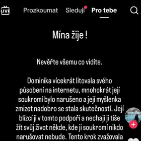 Zesnulá Dominika Elischerová se stala terčem nechutného útoku. 