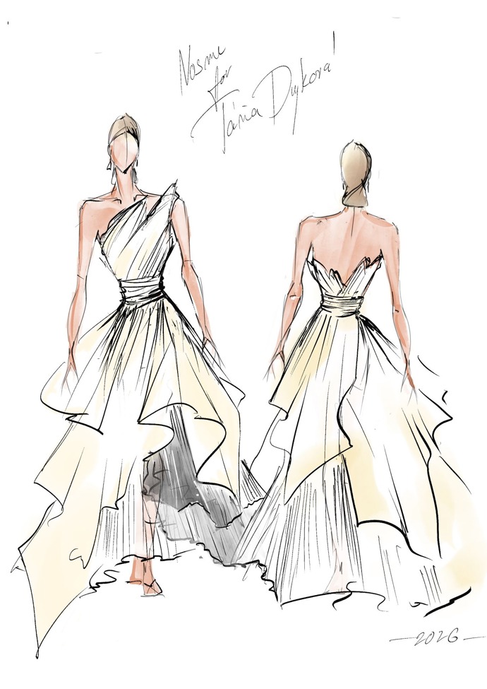 Takhle vypadal návrh šatů.
