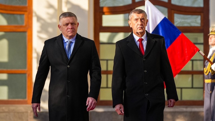 Andrej Babiš a Robert Fico na Slovensku.