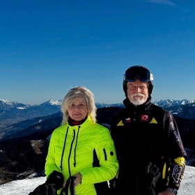 Eva Pavlová s manželem Petrem Pavlem na horách.