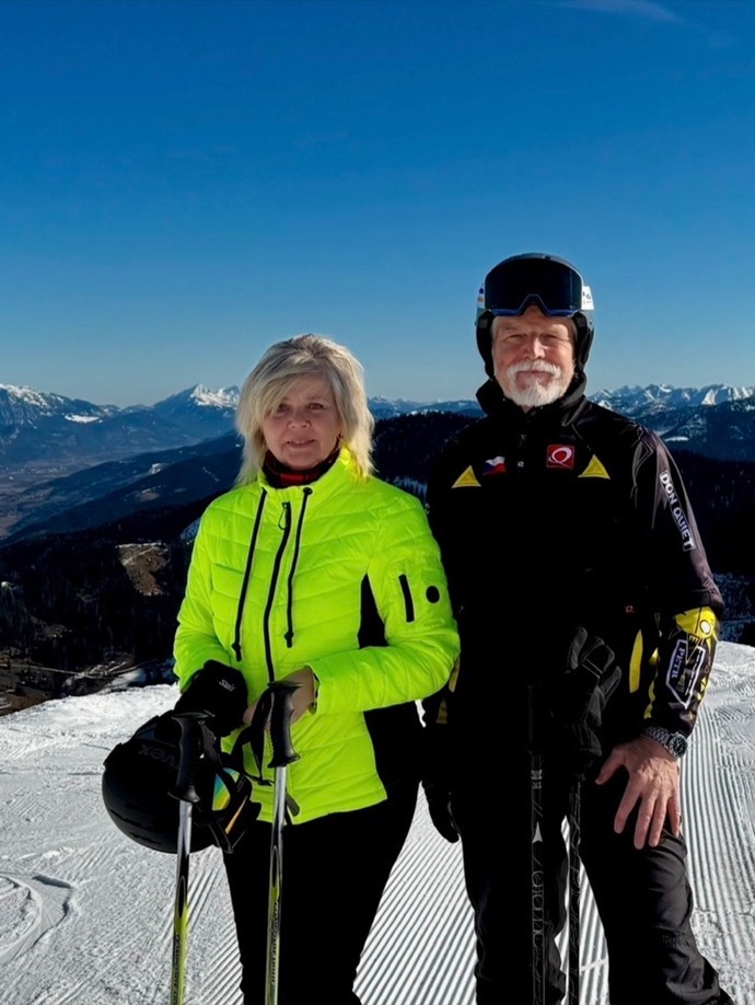 Eva Pavlová s manželem Petrem Pavlem na horách.