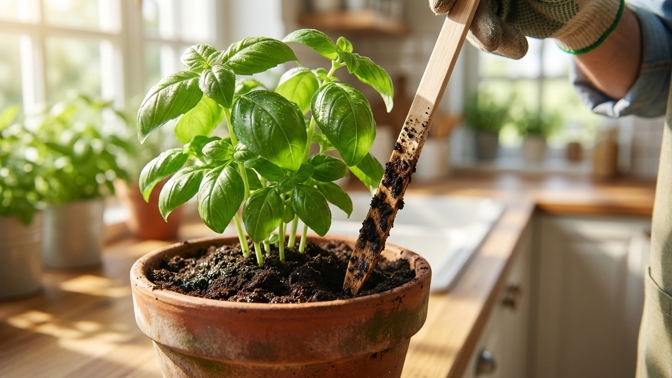 Jak správně zalévat bylinky? Špejle v hlíně zabrání přelévání