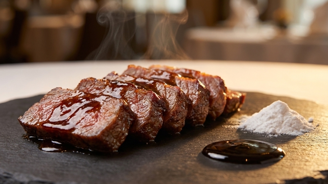 Asijští mistři tuhé hovězí paličkou netrápí: Tato tmavá esence a bílá špetka ze spíže zajistí křehkost i dokonalou glazuru