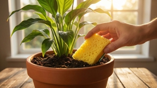 Váš dřez ukrývá nečekaný poklad pro pokojovky: Obyčejná houbička v květináči dokáže to, na co jsou i drahé substráty krátké