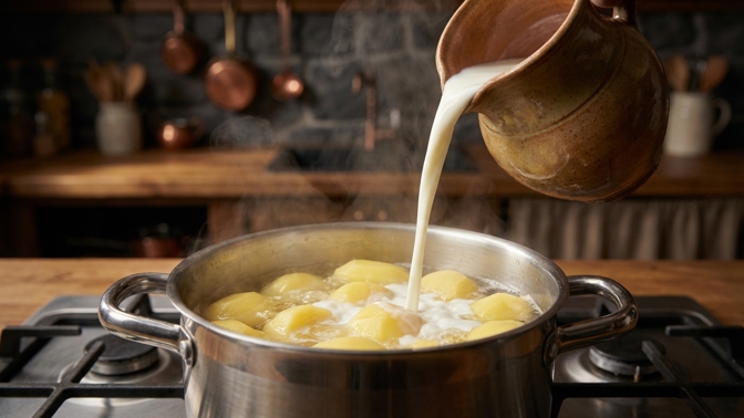 Vlijte do vody k bramborám hrnek mléka: Trik vrátí chuť i barvu i vyšeptalým zásobám ze spíže