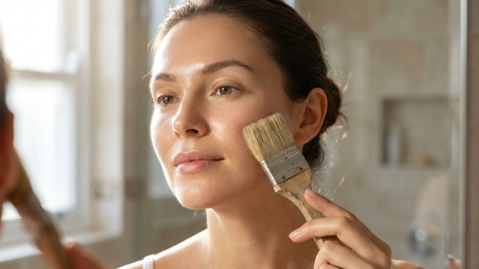 Půjčte si od dětí obyčejný štětec na malování: Tato masáž u zrcadla vyzmizíkuje otoky i vrásky lépe než lifting
