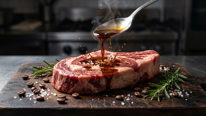 Přilijte dvě lžíce kávy k masu v marinádě: Tato přísada zajistí takovou křehkost, že se i nejtužší flákota bude rozplývat jako máslo