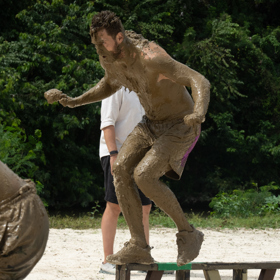Michal Trabalík alias Trabo během souboje.