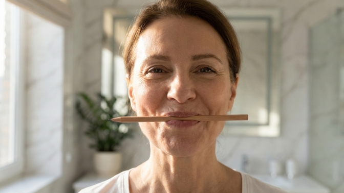 Jednoduchá masáž s tužkou pro zpevnění koutků obličeje