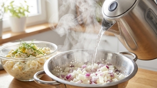 Celé roky jsem dělala bramborový salát špatně: Stačí tento 10sekundový trik s cibulí a už nikdy nezhořkne ani nezkysne