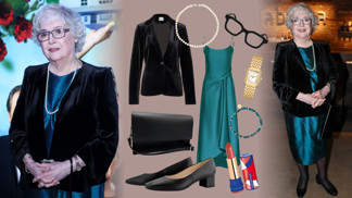 Dokonalá elegance pro dámy 80+: Božidara Turzonovová spojila luxus sametu a perel s leskem petrolejových šatů