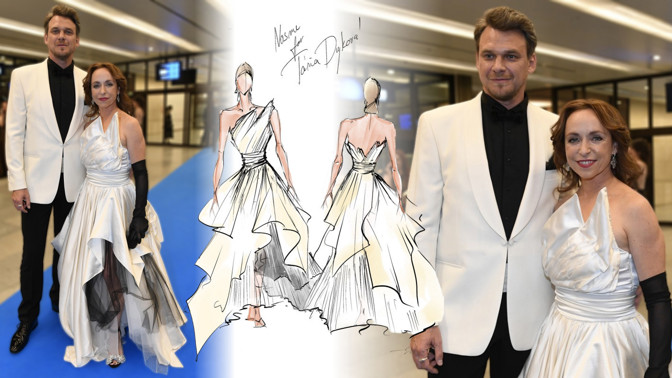 Tajemství šatů Tatiany Dykové z Českého lva: Dechberoucí model s objemnou sukní spolkl 40 metrů hedvábí