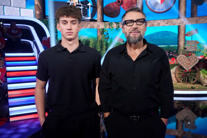 Bořek Slezáček se synem Koljou. 