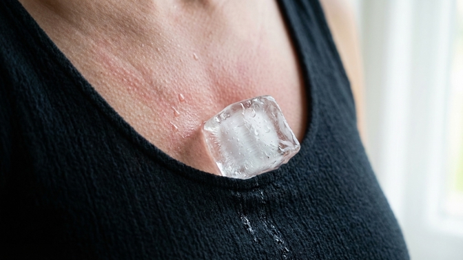 Záchranná brzda pro vaši psychiku: Jedna kostka ledu na hrudi dokáže zastavit úzkost