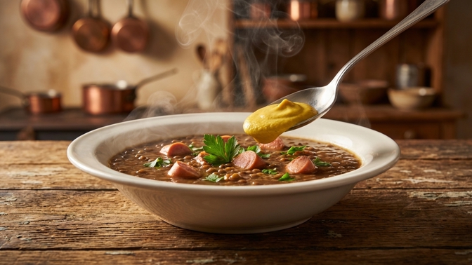 Jak na nejlepší čočkovou polévku? Přidejte lžičku plnotučné hořčice