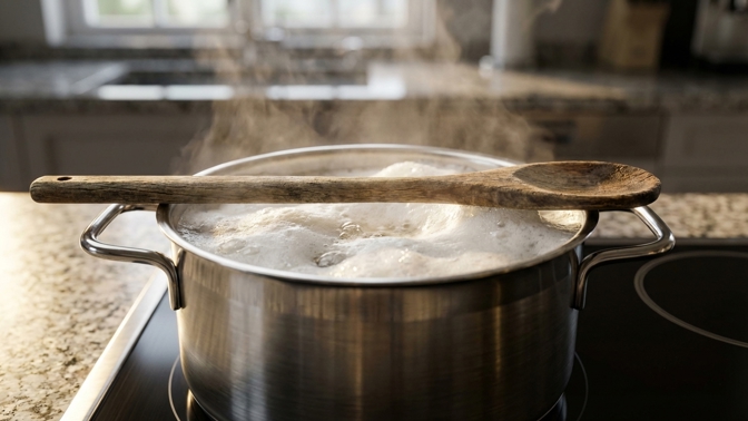 Už žádná potopa na sporáku: Položte přes hrnec obyčejnou dřevěnou vařečku a sledujte ten zázrak