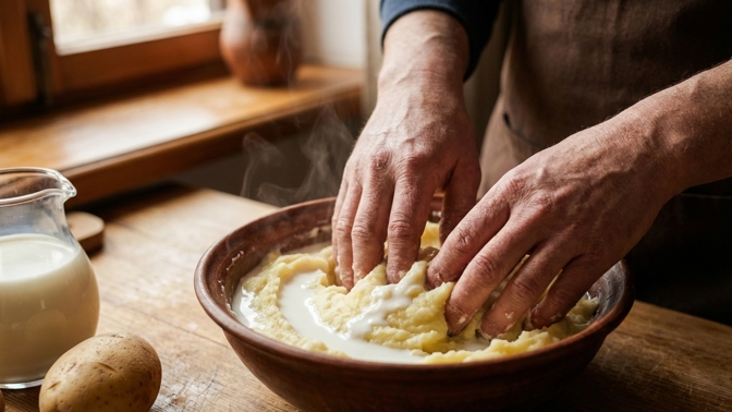Ponořte ruce na 10 minut do rozmačkané brambory s mlékem: Tato záchrana zahojí praskliny a vrátí dlaním hebkost