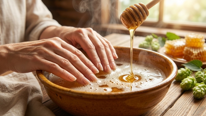 Sbohem papírové kůži na rukou: Tato pětiminutová pivní lázeň mi po padesátce zlepšila nehty