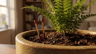 Otravné mušky v květináči vyženete i bez drahé chemie: Dvě obyčejné sirky v hlíně vyřeší problém už během první noci