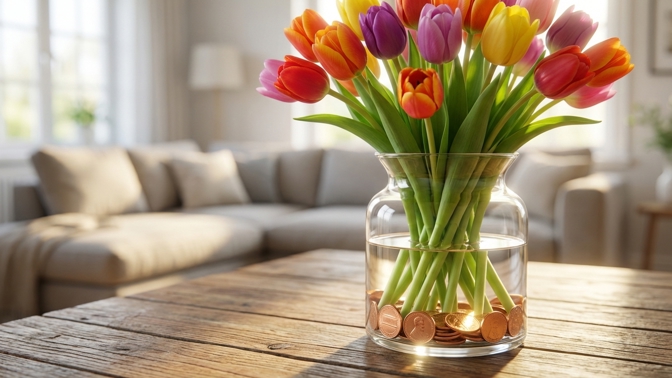 Tulipány vyhazovala po dvou dnech: Pak mi květinářka poradila trik s mincí a od té doby stojí v pozoru