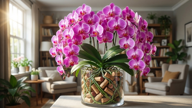 Přírodní drenáž pro orchideje: Jak vinné špunty brání hnilobě kořenů?