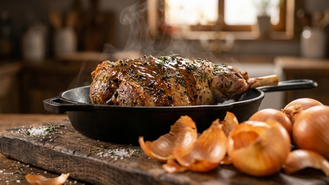 Jak na sytou barvu omáčky a výpeku? Stačí přidat cibulové slupky