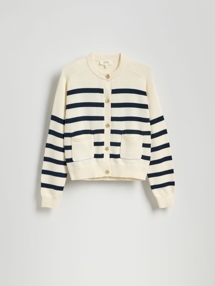 Bavlněný pruhovaný kardigan, Reserved, 1199 Kč