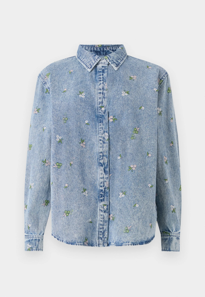 Džínová košile s květinovou výšivkou, ONLY, 1430 kč