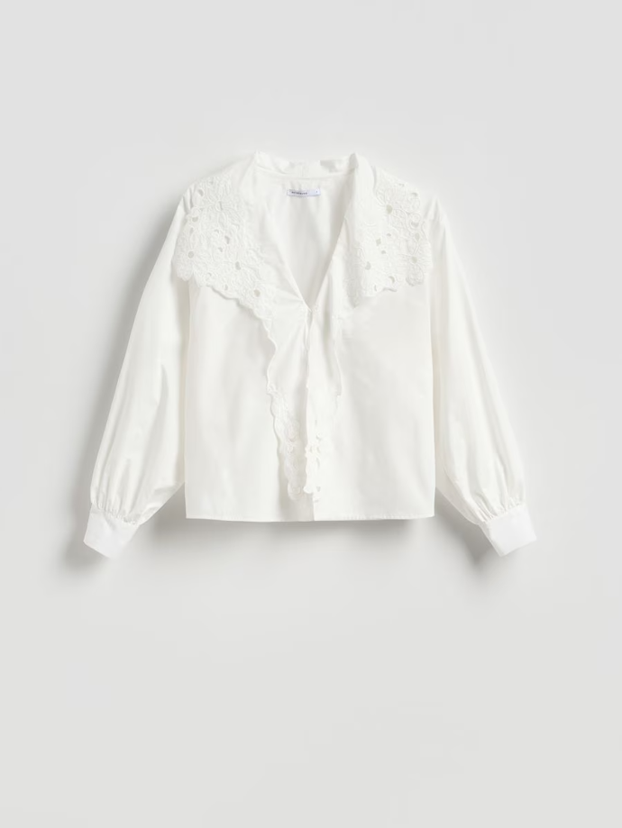 Blůza s krajkovým límečkem, Reserved, 899 Kč