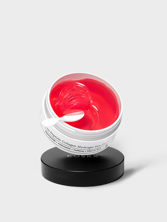 Hydrogelové oční náplasti s peptidy, kolagenem a kyselinou hyaluronovou od COSRX je skvělým pomocníkem na rychlou ranní vzpruhu. Koupíte je za 412 Kč