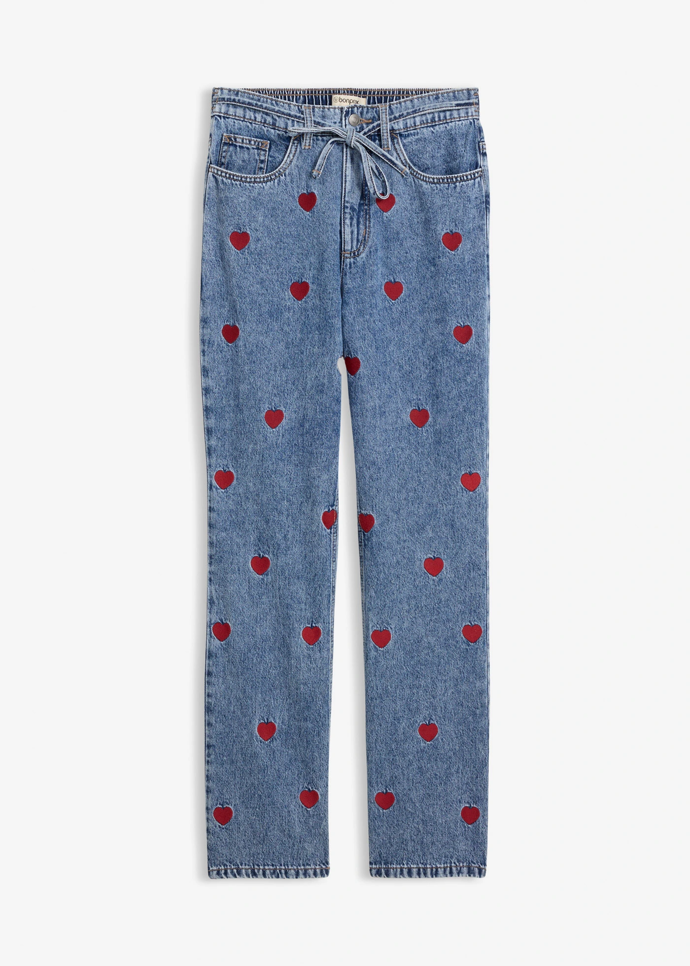 Džíny se srdíčky, Bonprix, 1099 Kč