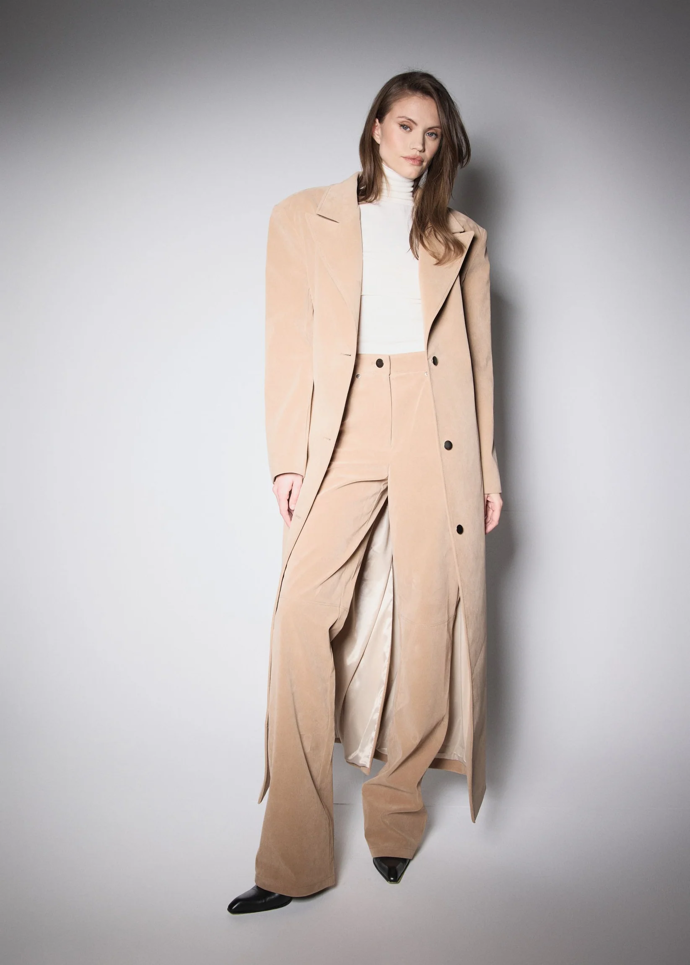 Semišový trenčkot, SO FAR, 19500 Kč