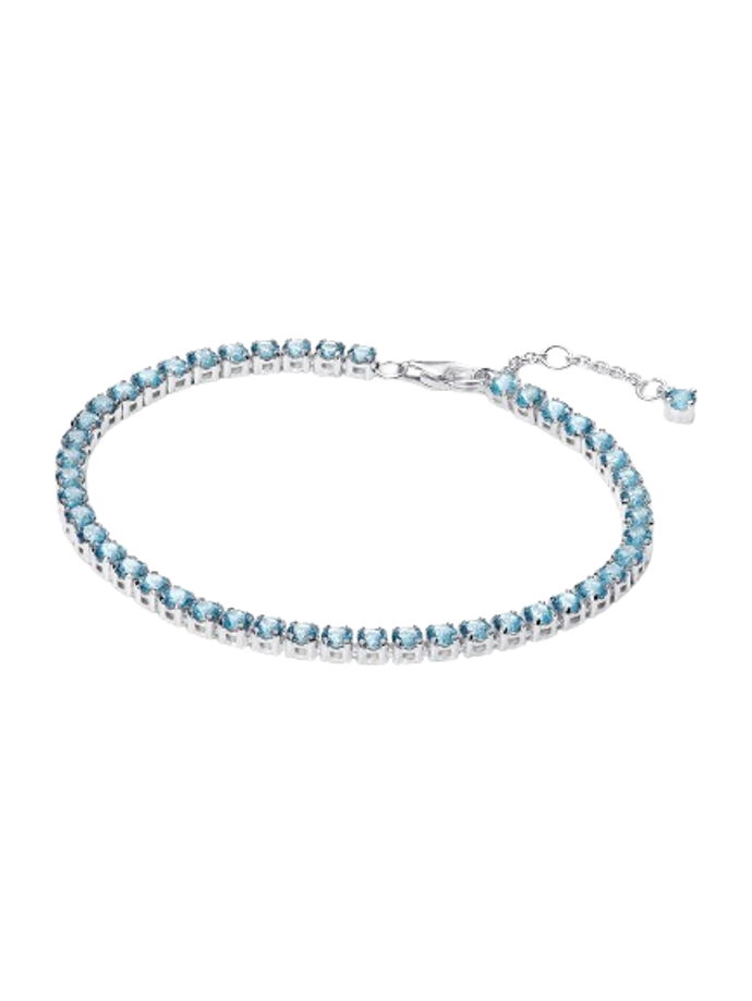 Třpytivý světle modrý tenisový stříbrný náramek, Pandora, 2459 Kč