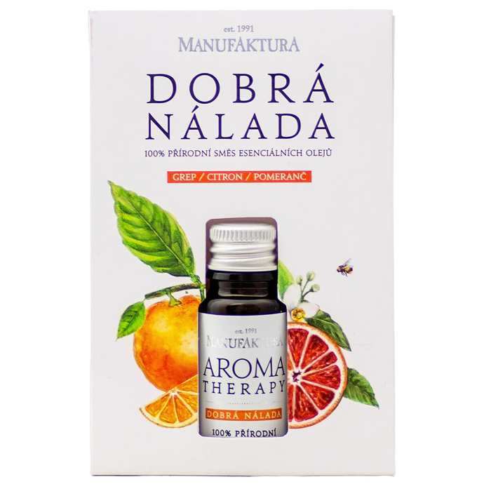 Harmonická směs přírodních éterických olejů s vůní citrusů a bylin osvěžuje vzduch, čistí interiér a podporuje pocit pohody a optimismu. Koupíte ji u značky Manufaktura za 279 Kč