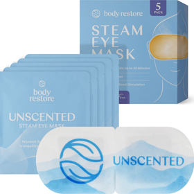 Samonapařovací maska na oči od Body Restore vaše oči naopak příjemně zahřeje. Seženete ji za 243 Kč