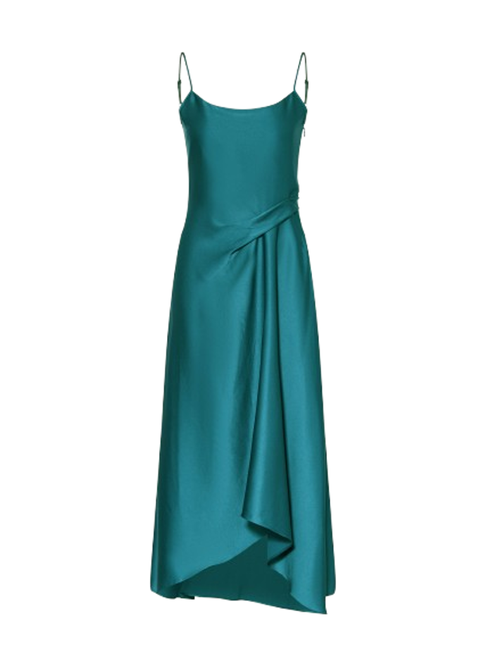 Sako se v přechodovém období hodí i proto, že pod něj můžete obléct lehčí šaty. Tento saténový kousek je od značky REISS, a vychází na 4250 Kč.