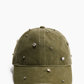 Keprová kšiltovka zdobená štrasem, H&M, 619 Kč